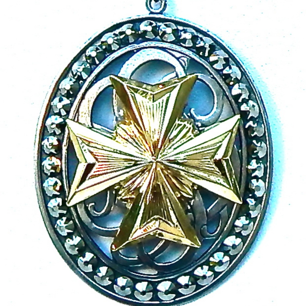 Ransom Rhinestone Iron Cross Medallion